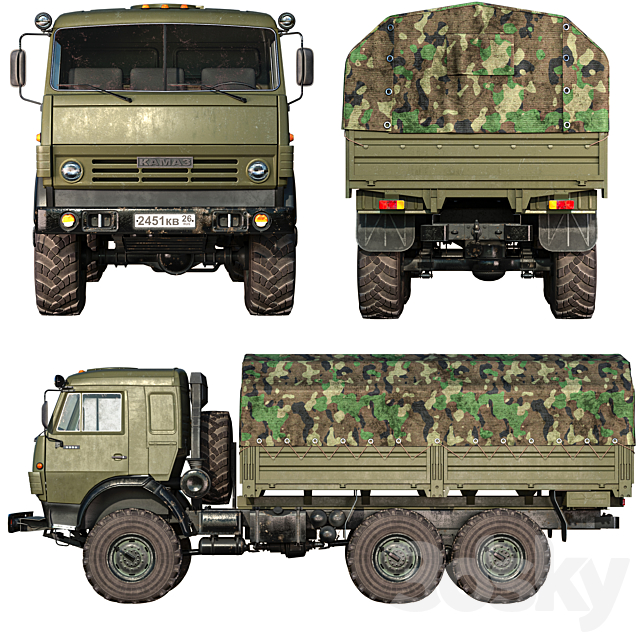 Kamaz 5350 3DSMax File - thumbnail 2