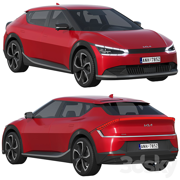 Kia EV6 AIR 2022 3DS Max Model - thumbnail 1