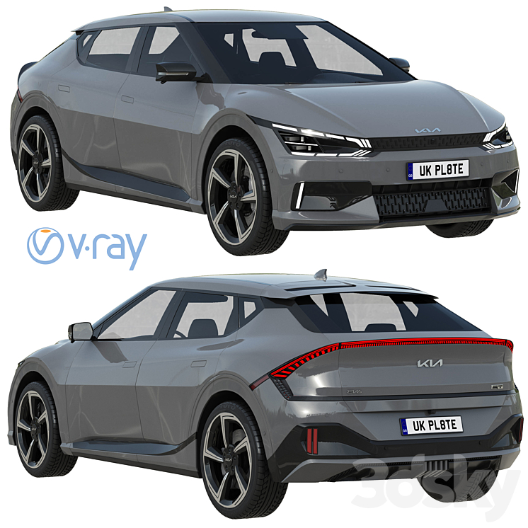 Kia EV6 GT 2022 3DS Max Model - thumbnail 1