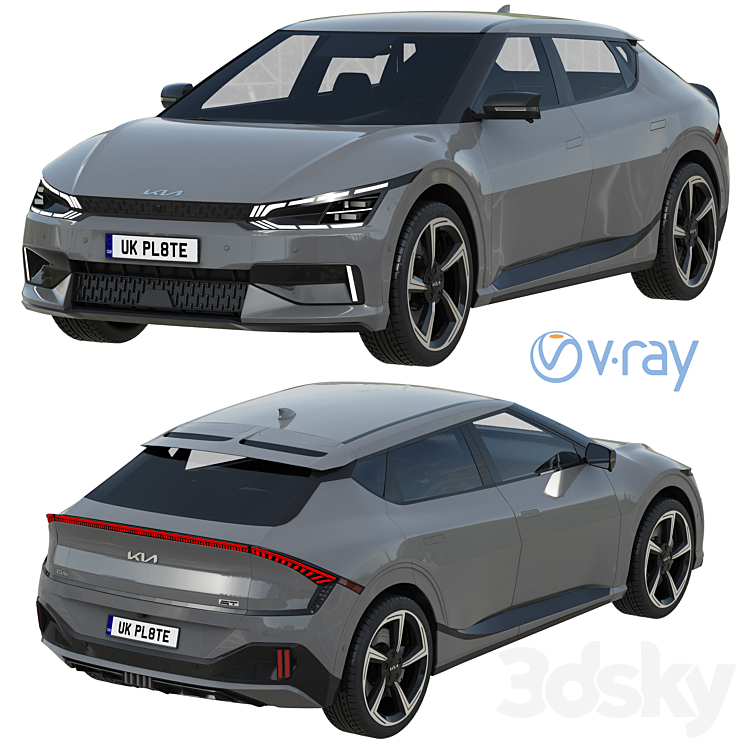 Kia EV6 GT 2022 3DS Max Model - thumbnail 2