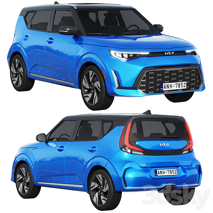 KIA SOUL 2023 3DS Max Model - thumbnail 1