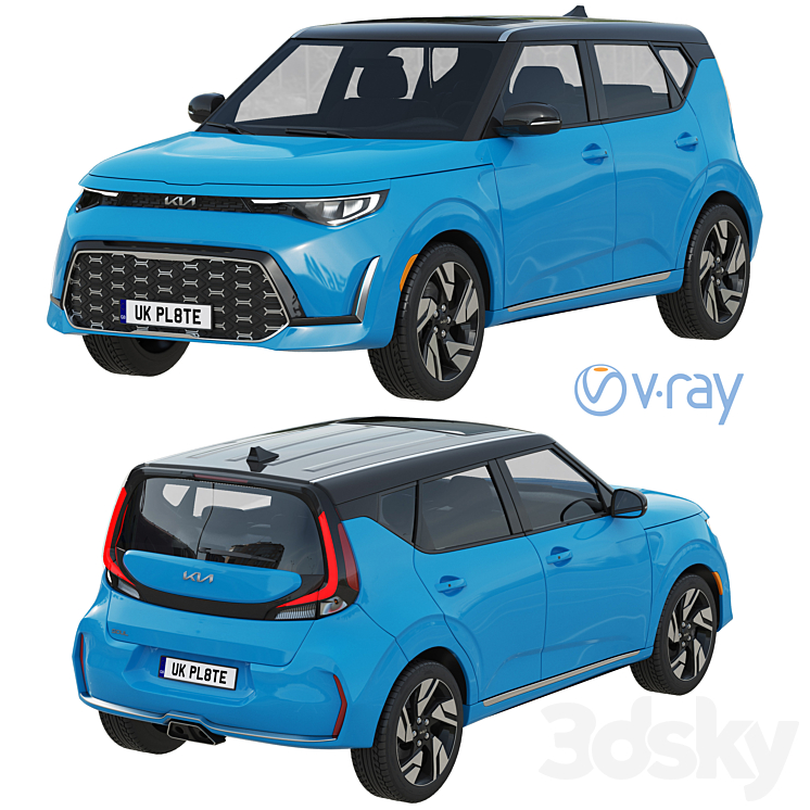 KIA SOUL 2023 3DS Max - thumbnail 2