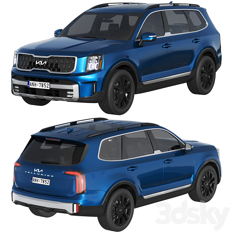 Kia Telluride 2023 3DS Max - thumbnail 2