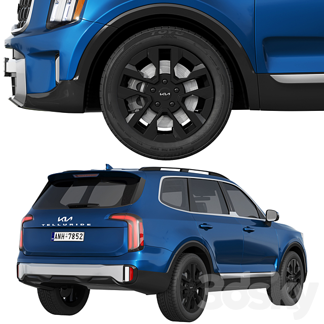 Kia Telluride 2023 3DS Max Model - thumbnail 4