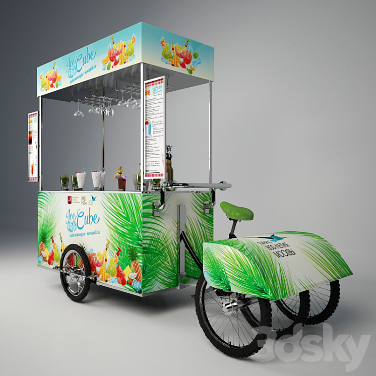 Kiosk on wheels 3DS Max - thumbnail 2