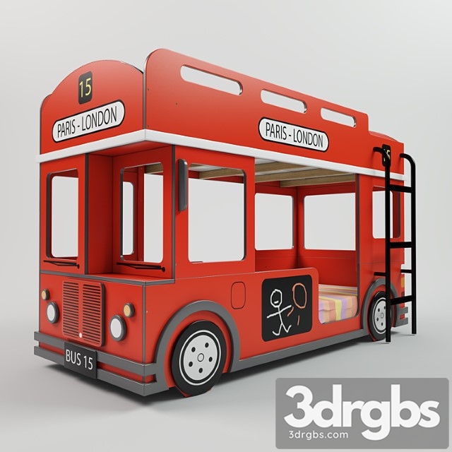 Krovat Dvukhiarusnaia London Bus 3dsmax Download - thumbnail 1