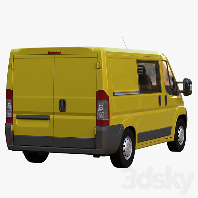 L1H1 truck box van 3DS Max Model - thumbnail 2