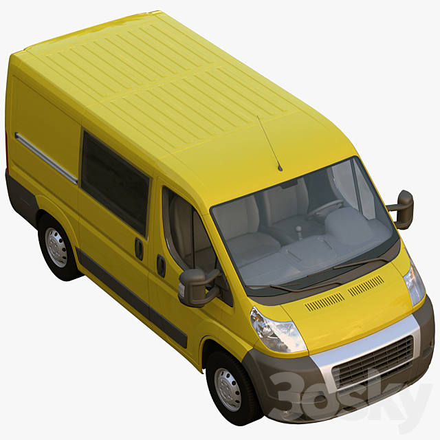 L1H1 truck box van 3DS Max Model - thumbnail 4