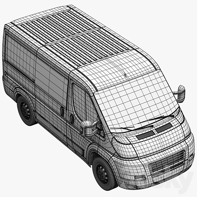 L1H1 truck box van 3DS Max Model - thumbnail 5