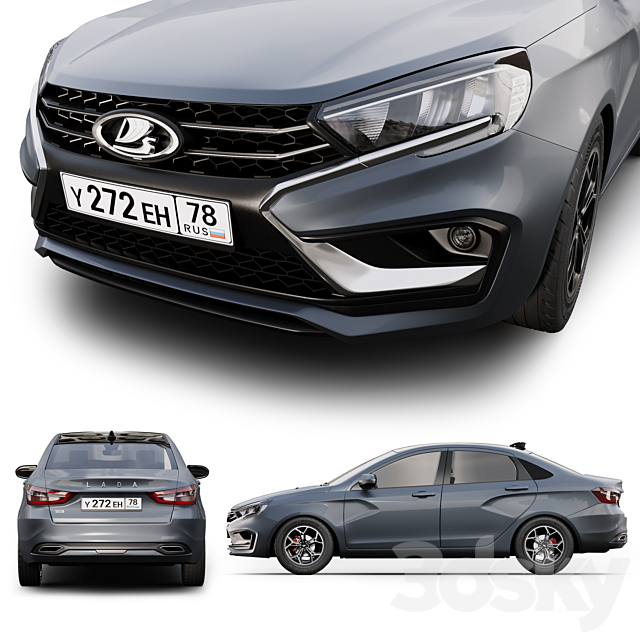 Lada vesta 2023 3ds Max - thumbnail 2