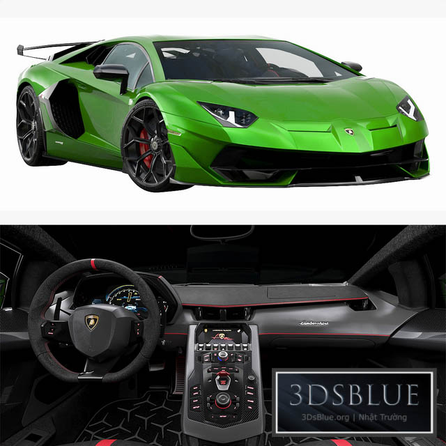 Lamborghini Aventador SVJ 3DS Max - thumbnail 3