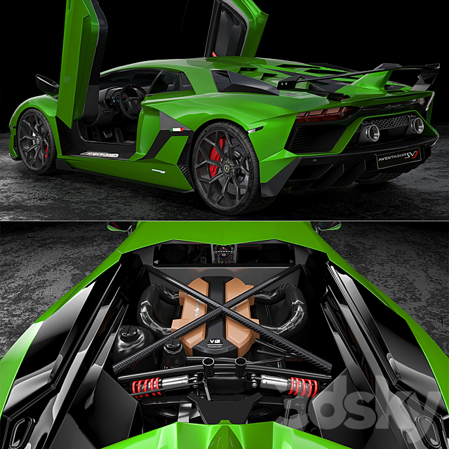 Lamborghini Aventador SVJ 3DSMax File - thumbnail 3