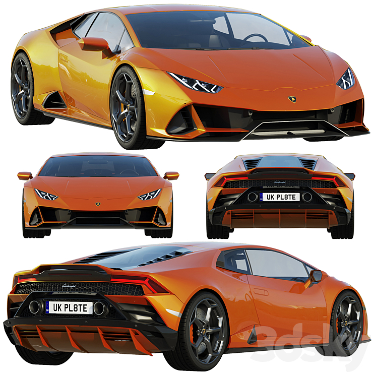 Lamborghini Huracan EVO 2019 3DS Max Model - thumbnail 1