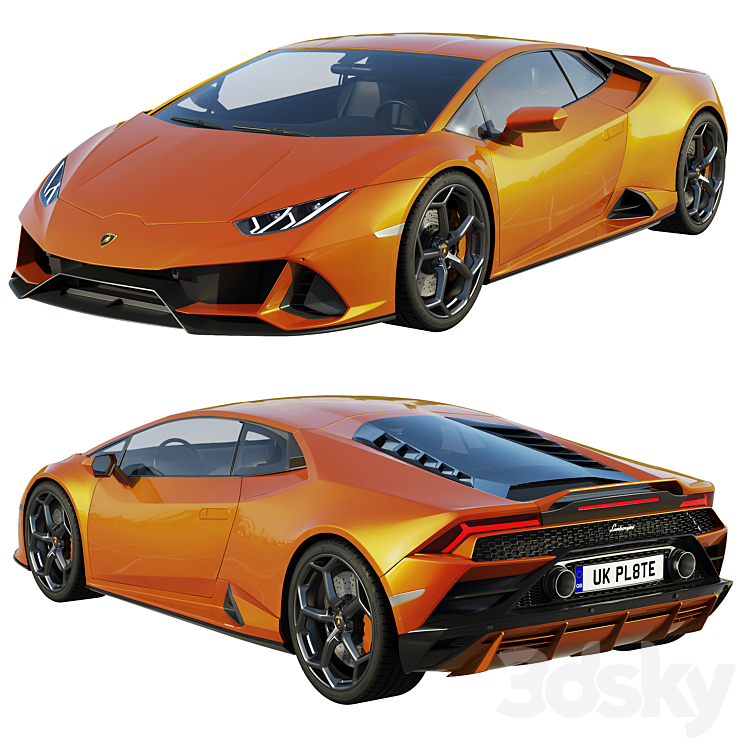 Lamborghini Huracan EVO 2019 3DS Max Model - thumbnail 2