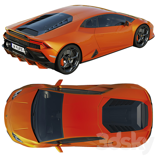 Lamborghini Huracan EVO 2019 3DSMax File - thumbnail 3