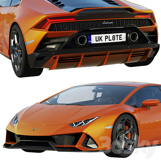 Lamborghini Huracan EVO 2019 3DSMax File - thumbnail 4