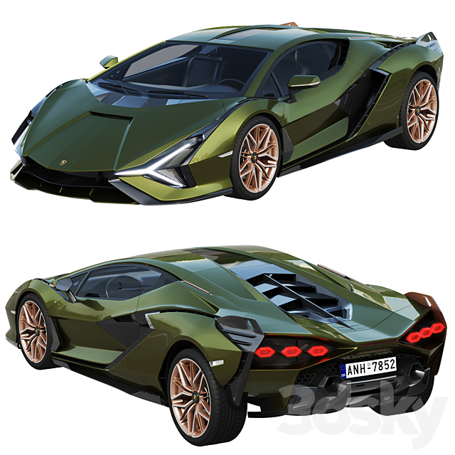 Lamborghini Sian 3DS Max Model - thumbnail 2