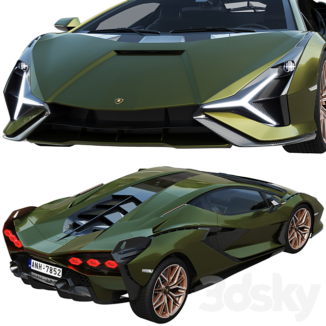 Lamborghini Sian 3DS Max Model - thumbnail 4