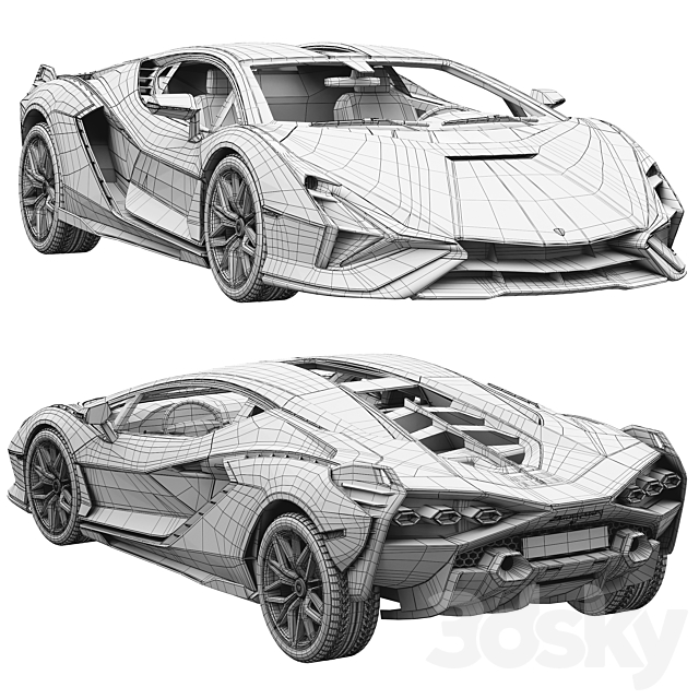 Lamborghini Sian 3DS Max Model - thumbnail 5