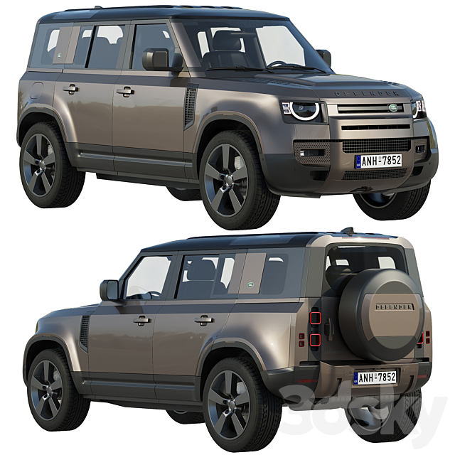 Land Rover Defender 110 2020 3DS Max Model - thumbnail 2