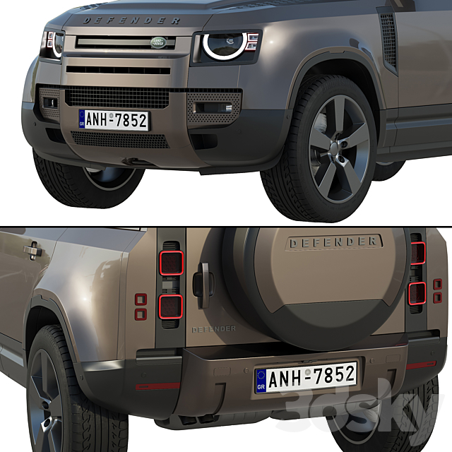 Land Rover Defender 110 2020 3DS Max Model - thumbnail 4