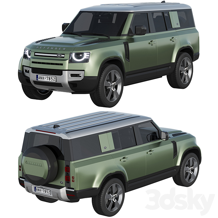 Land Rover Defender 130 2023 3DS Max Model - thumbnail 2