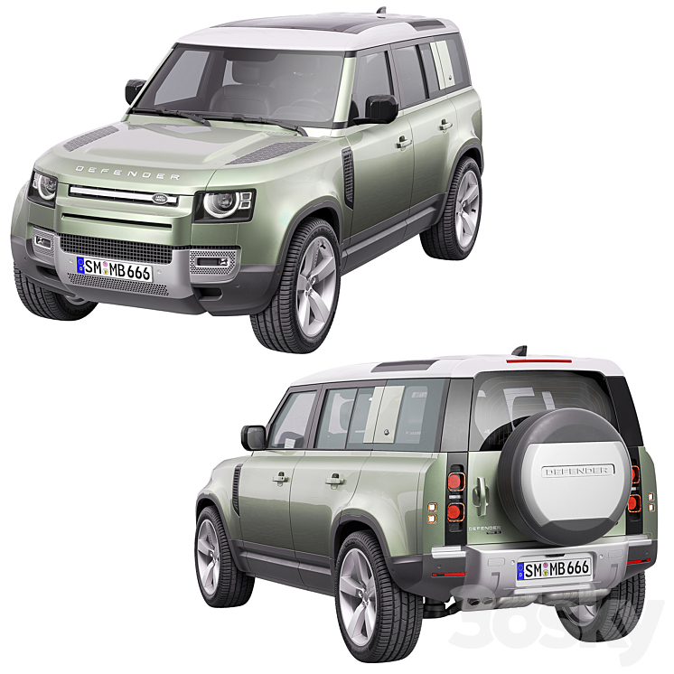 Land Rover Defender 2020 3DS Max - thumbnail 1