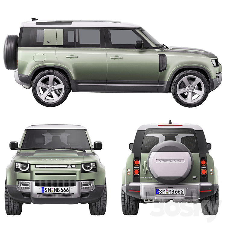 Land Rover Defender 2020 3DS Max - thumbnail 2