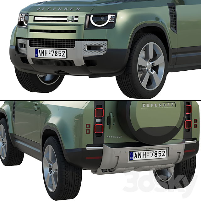 Land Rover Defender 90 2020 3DS Max Model - thumbnail 4