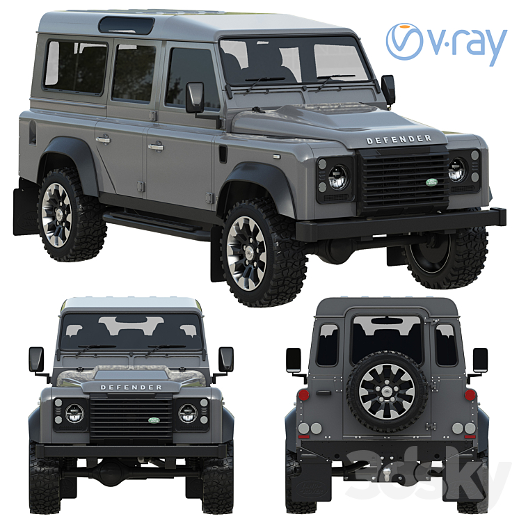 Land Rover Defender Works V8 4-door 2018 3DS Max Model - thumbnail 1