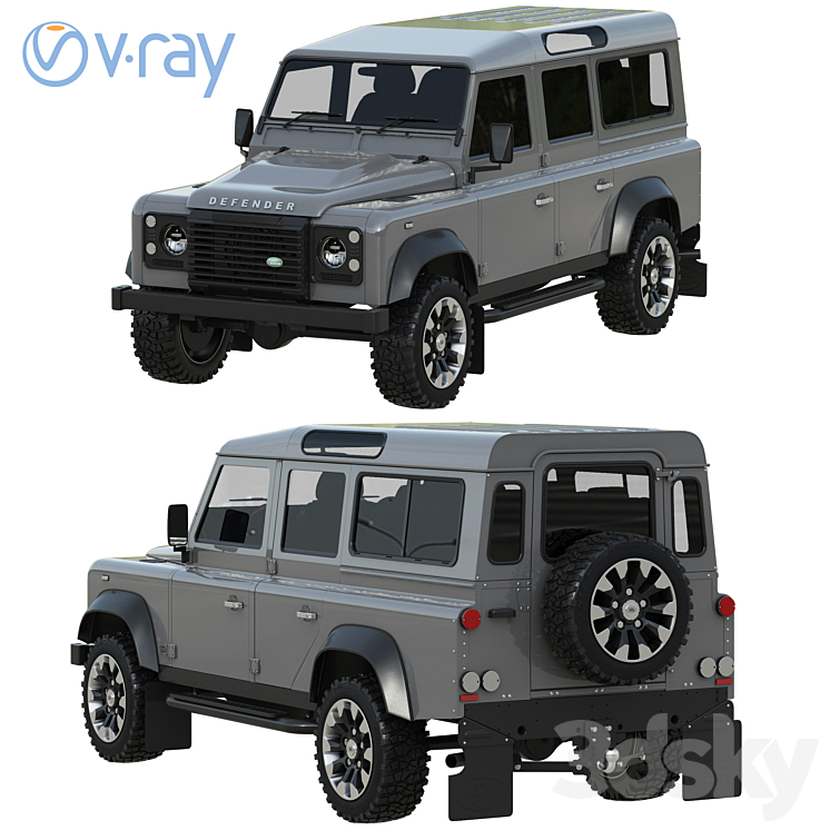 Land Rover Defender Works V8 4-door 2018 3DS Max Model - thumbnail 2