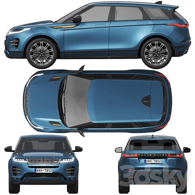 Land Rover Range Rover Evoque 2024 3ds Max - thumbnail 3