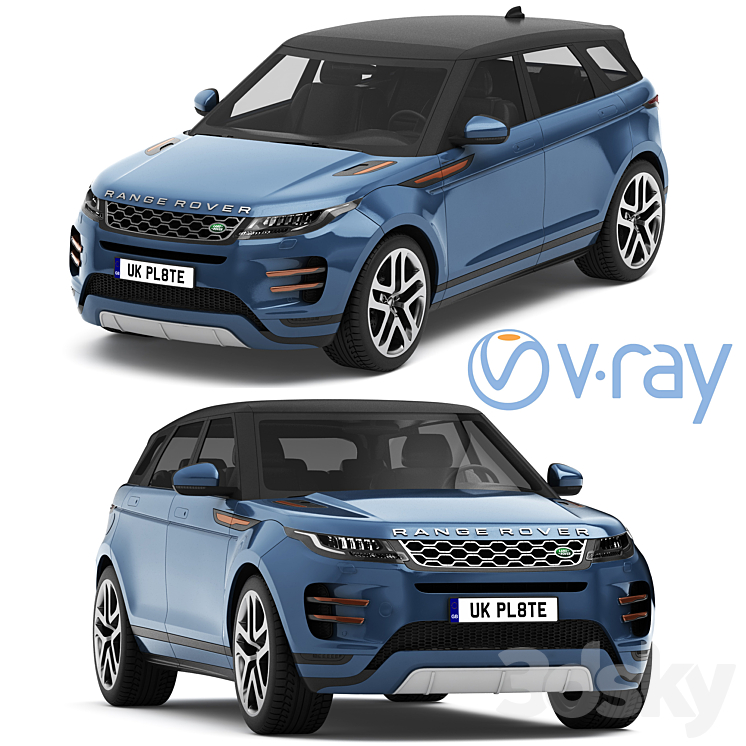 Land Rover Range Rover Evoque R-dynamic 2019 3DS Max - thumbnail 1