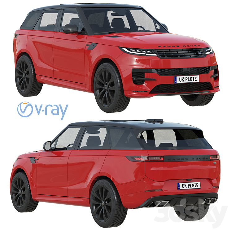 Land Rover Range Rover Sport 2023 3DS Max Model - thumbnail 1