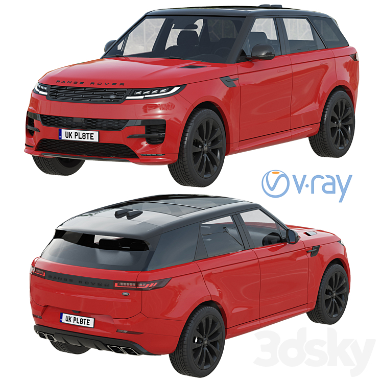 Land Rover Range Rover Sport 2023 3DS Max Model - thumbnail 2