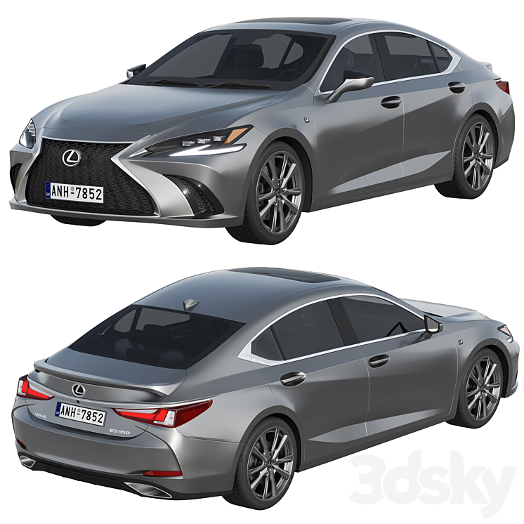 Lexus ES F-sport 2022 3DS Max - thumbnail 2