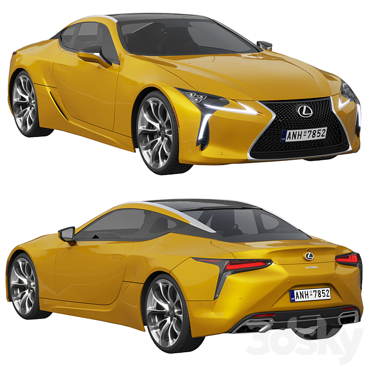 Lexus LC 500 2023 3DS Max Model - thumbnail 1