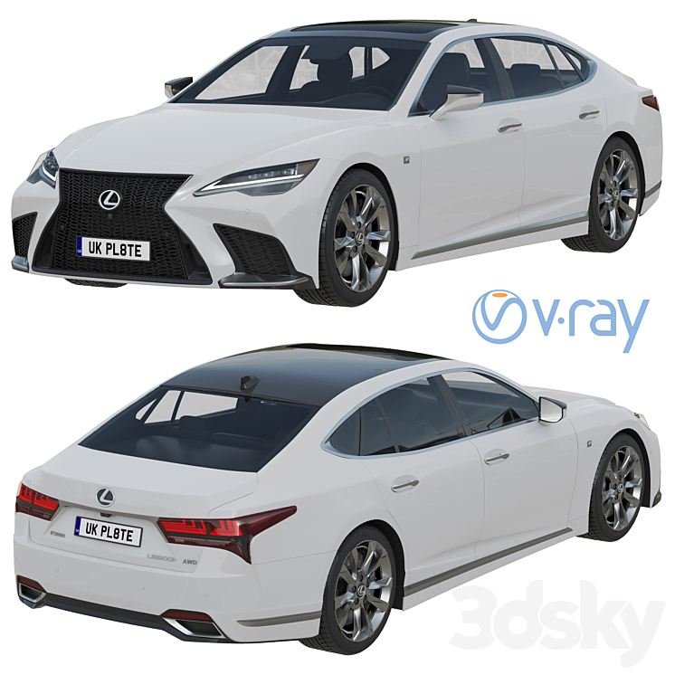 LEXUS LS F-Sport 2022 3DS Max Model - thumbnail 2