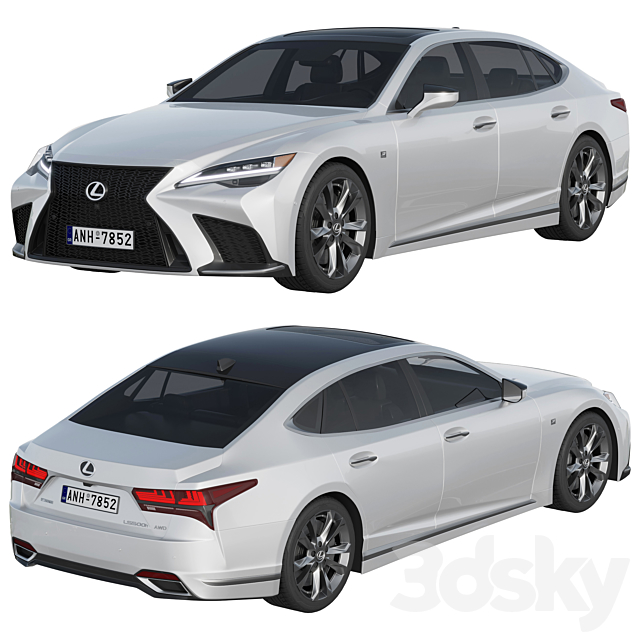 LEXUS LS F-Sport 2022 3DS Max Model - thumbnail 2