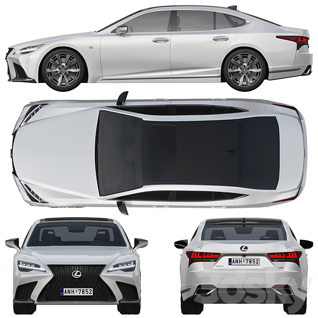 LEXUS LS F-Sport 2022 3DS Max Model - thumbnail 3