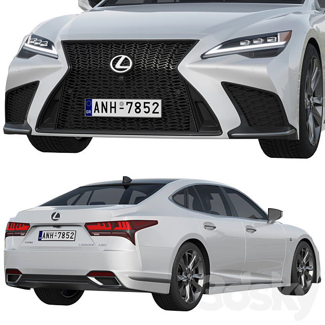 LEXUS LS F-Sport 2022 3DS Max Model - thumbnail 4