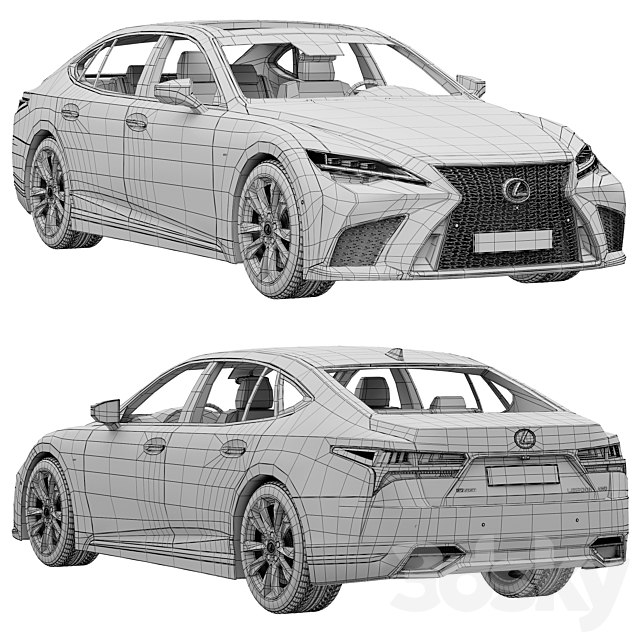 LEXUS LS F-Sport 2022 3DS Max Model - thumbnail 5