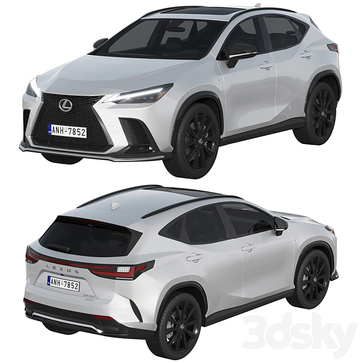 Lexus NX300 F-Sport 2022 3DS Max - thumbnail 2