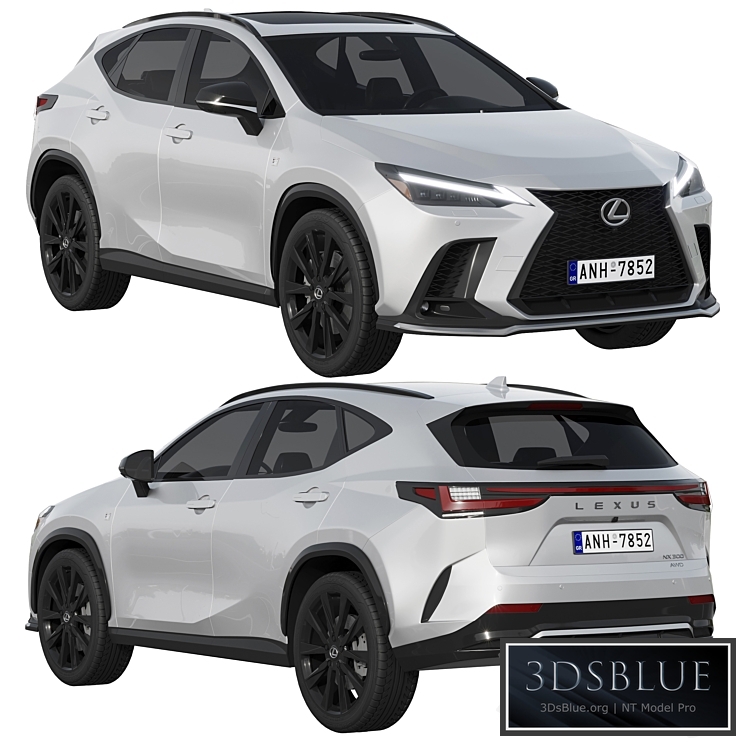 Lexus NX300 F-Sport 2022 3DS Max - thumbnail 3