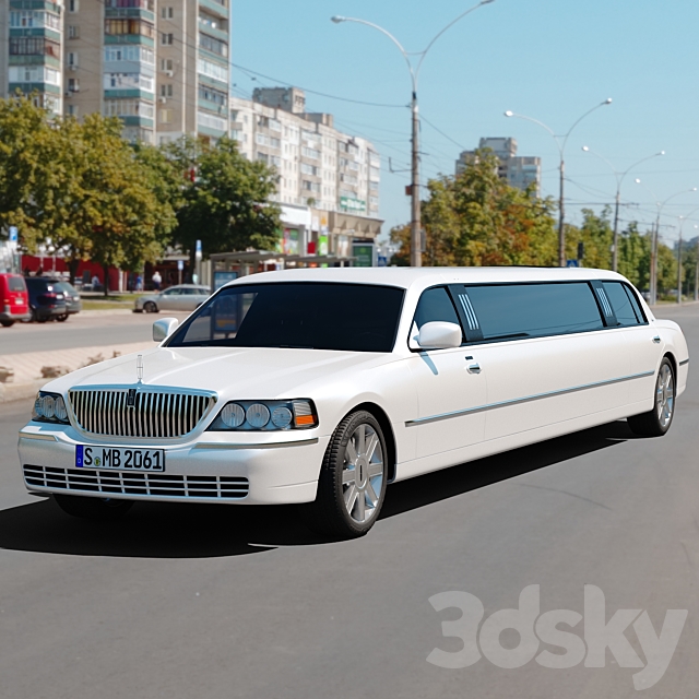 Lincoln Town Car limousine 3DS Max Model - thumbnail 3