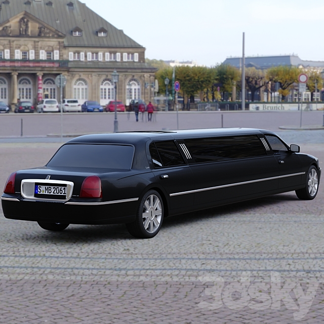 Lincoln Town Car limousine 3DS Max Model - thumbnail 4