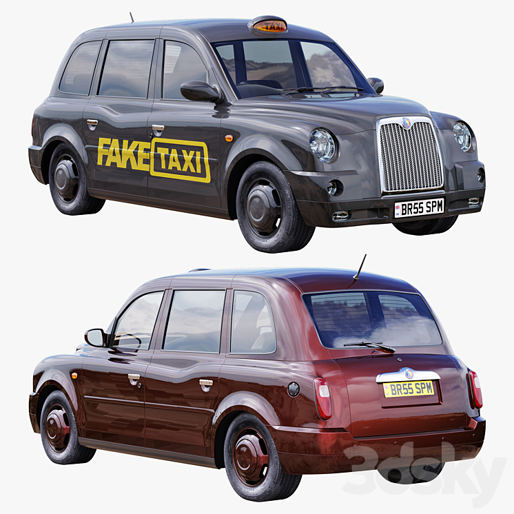 London taxi hackney carriage TX4 3DS Max Model - thumbnail 3