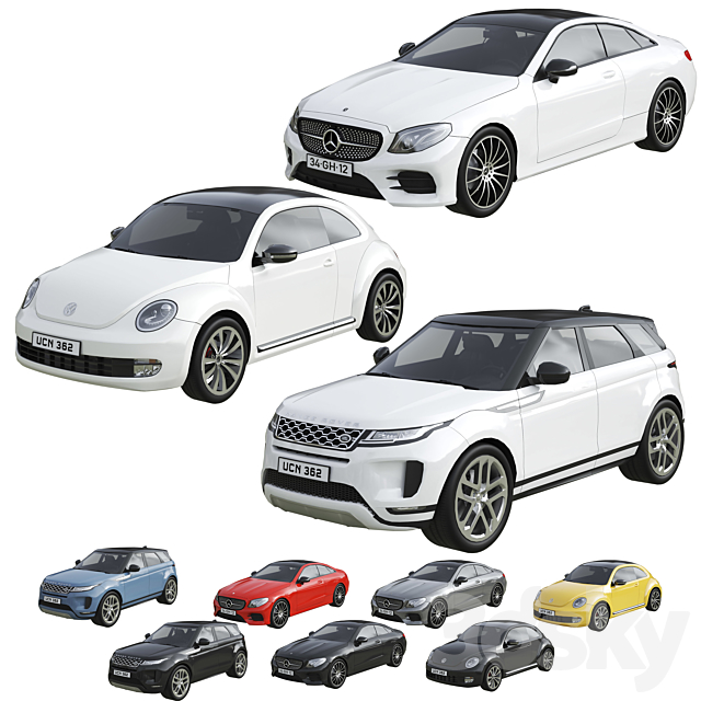 Low Poly Cars Set 3DSMax File - thumbnail 1