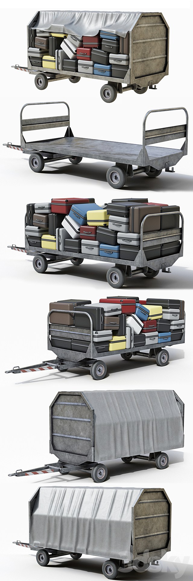 Luggage trolley 3DSMax File - thumbnail 2