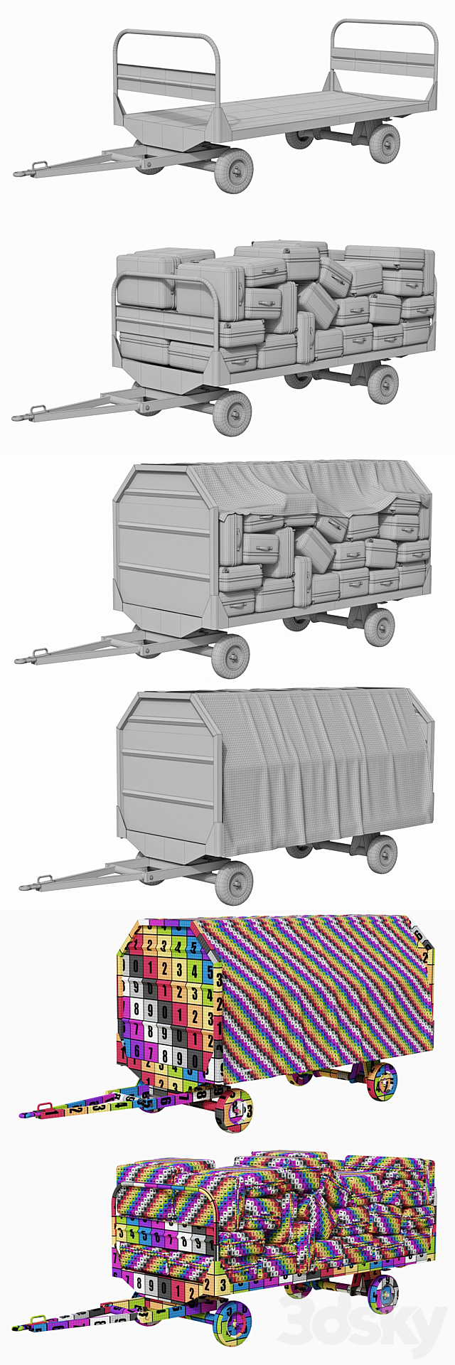 Luggage trolley 3DSMax File - thumbnail 3